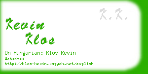 kevin klos business card